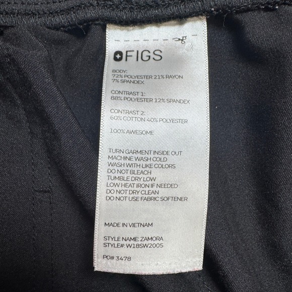 FIGS Technical Collection Zamora Scrub Pants Black Mens XL Jogger Zipper Pocket - Picture 5 of 10
